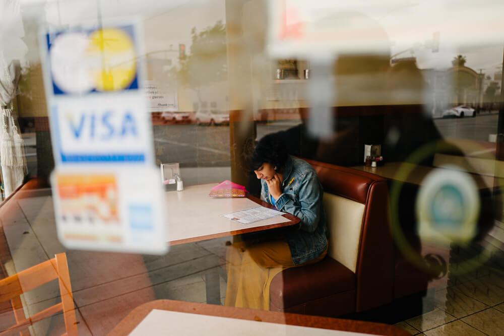 The writer pondering over the menu at Jay Bharat.