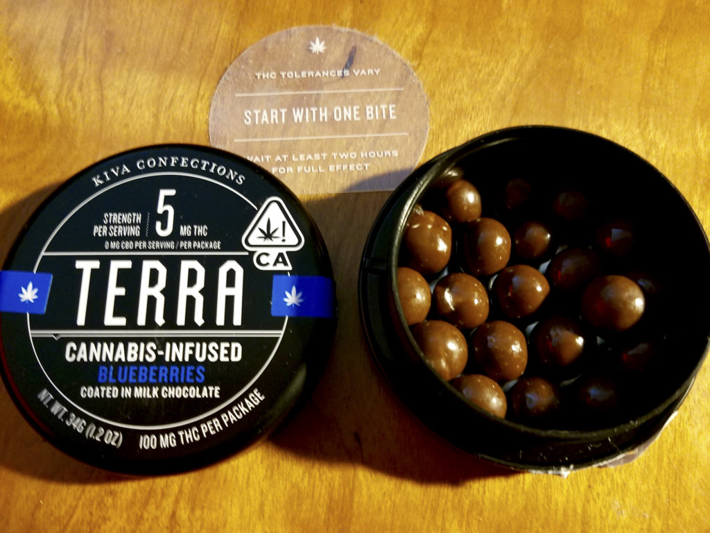 A tin of cannabis-infused chocolate treats