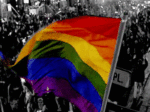 Rainbow flag waving