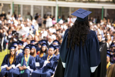 Students from Animo Leadership Charter School at their graduation.