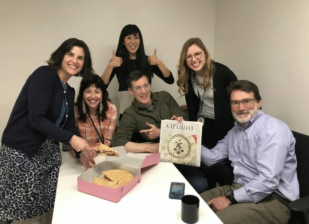 Geoff Mohan pictured with Karen Kaplan, Deborah Netburn, Rosanna Xia, Monte Morin and Emily Baumgartner.