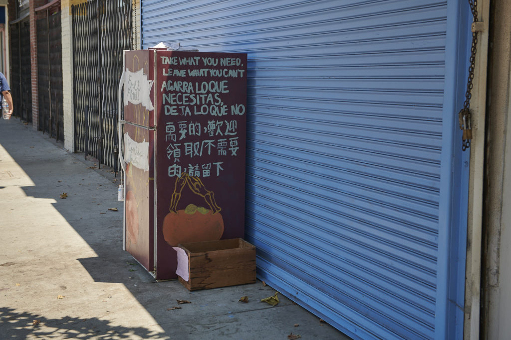 A community refrigerator located at 5624 N. Figueroa St., Los Angeles, CA 90042.