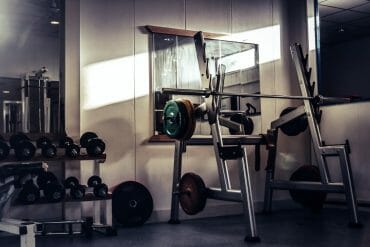 A photo of a weight-lifting equipment at an indoor gym.